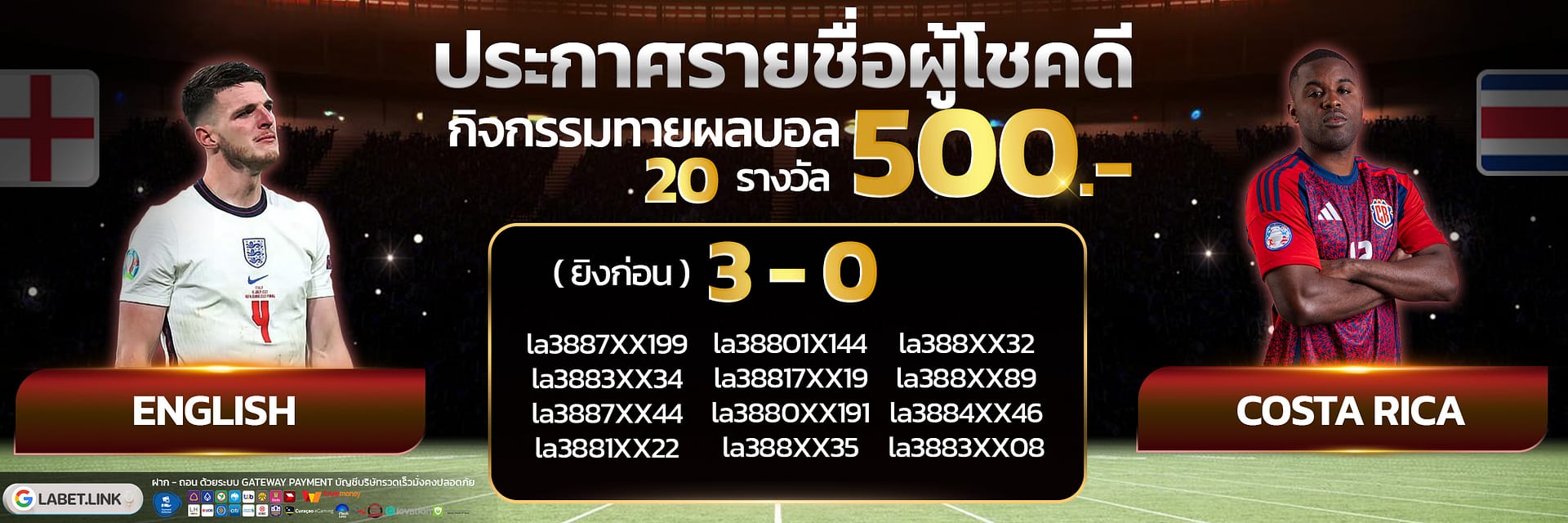 ประกาศรางวัลเเทงบอล